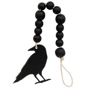Wooden Beaded Crow Ornament