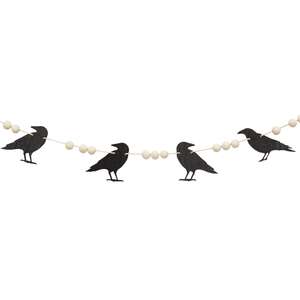Wooden Beaded Crow Mini Garland