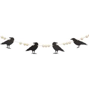 Wooden Beaded Crow Mini Garland #37682