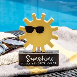 Sunshine is My Favorite Color Wooden Wooden Sitter