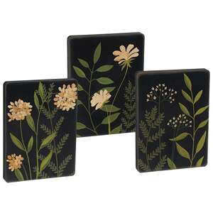 Flowers & Ferns Hanging Wood Plaque, 3 Asstd.