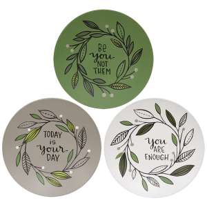 You Are Enough Leaf Ring Plate, 3 Asstd. #37743