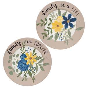 Family Gift Forever Floral Plate, 2 Asstd. #37746
