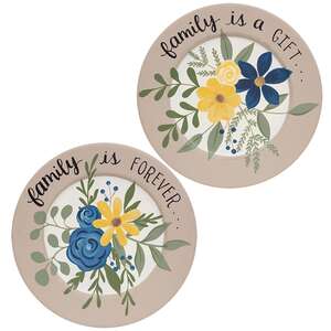 Family Gift Forever Floral Plate, 2 Asstd.