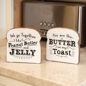 Butter On My Toast Block Sitter, 2 Asstd.