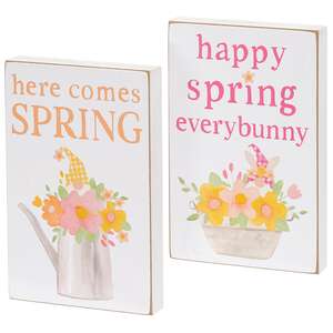 Happy Spring Floral Gnome Block, 2 Asstd.