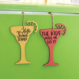 Margarita Words Wooden Ornament, 2 Asstd.