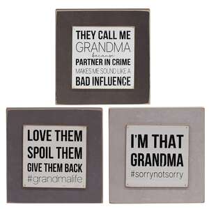 Grandmas Life Layered Block Sign, 3 Asstd.