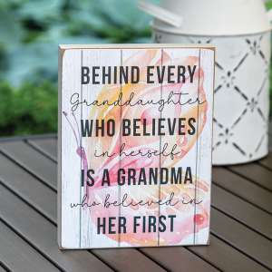 Behind Every Granddaughter Butterfly Box Sign #37843