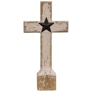 Wooden Cross with Barn Star
