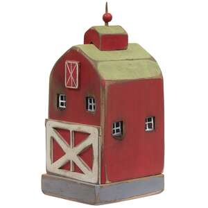 Antiqued Red Barn Wooden Sitter
