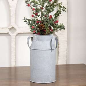 Natural Zinc Milk Can, 10.5"H BB9592