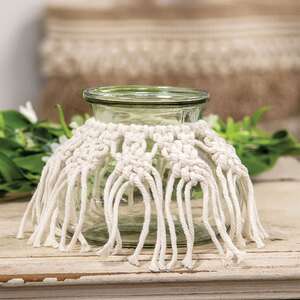 Macrame Boho Glass Vase, Small