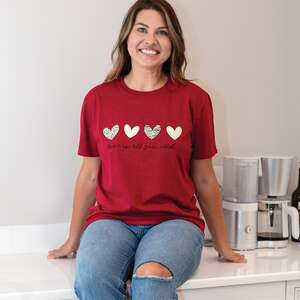 Love Is All You Need T-Shirt, Antique Cherry Red L134;