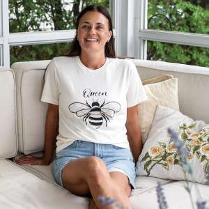 Queen Bee T-Shirt, Heather Natural L137