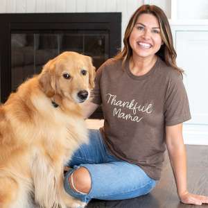 Thankful Mama T-Shirt, Heather Brown L146