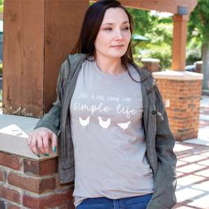 Lovin' That Simple Life T-Shirt, Heather Stone L150