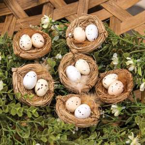 Natural Eggs in Nests, 6/Set SHNE4004