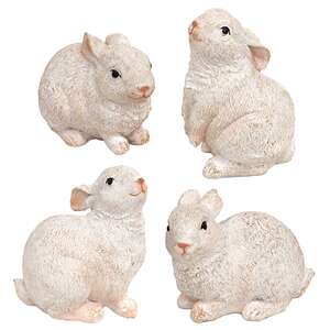 White Resin Bunny, 4 Asstd. #13172