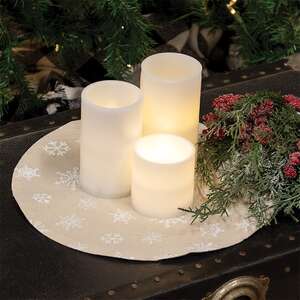 Allover Snowflake Natural Round Mat 17031;
