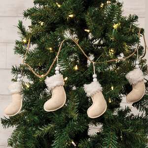 Natural Christmas Stocking Garland 17032;
