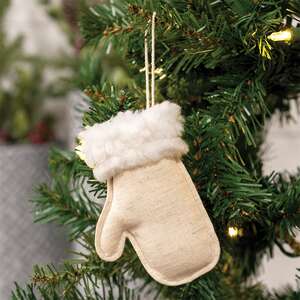 Natural Christmas Mitten Ornament 17071;