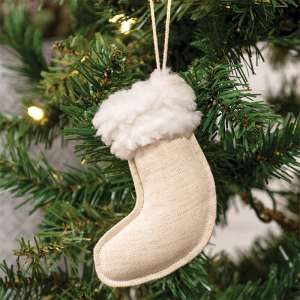 Natural Christmas Stocking Ornament 17072