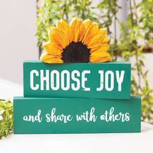 #35381, Choose Joy Sunflower Block Stackers, 3/Set