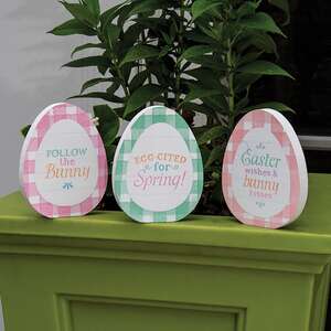 Follow the Bunny Wooden Egg Sitter, 3 Asstd.