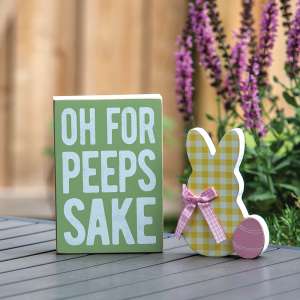2/Set, For Peeps Sake Box Sign & Chunky Bunny Sitter #37714
