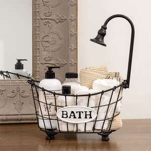 Black Metal Bathtub & Shower Head Basket 70145;