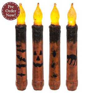 4 Set, Grungy Spooky Timer Tapers #85031