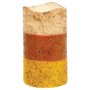 Grungy Candy Corn Timer Pillar, 5"
