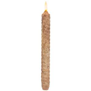Grungy Vintage Twist Flicker Flame Timer Taper, 9.5"