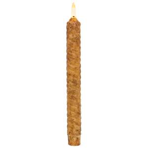 Burnt Ivory Vintage Twist Flicker Flame Timer Taper, 9.5"