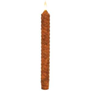 Pumpkin Spice Vintage Twist Flicker Flame Timer Taper, 9.5"
