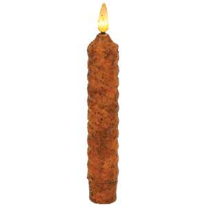 Pumpkin Spice Vintage Twist Flicker Flame Timer Taper, 6.25"