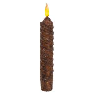 Burnt Mustard Vintage Twist Flicker Flame Timer Taper, 6.25"