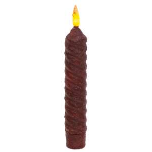 Burnt Burgundy Vintage Twist Flicker Flame Timer Taper, 6.25"