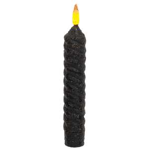 Black Vintage Twist Flicker Flame Timer Taper, 6.25"