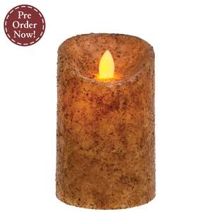 Burnt Ivory Real Motion Timer Pillar, 5"
