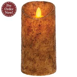 Burnt Ivory Real Motion Timer Pillar, 6"