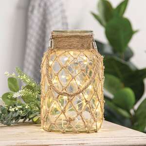 Medium Glass Vase with Rope Net