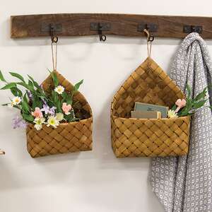 2/Set, Natural Chipwood Hanging Baskets #BB381706BR