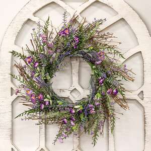 Lilac & Lavender Blossoms Twig Wreath FSR51630;