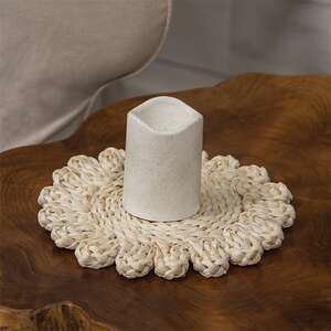Corn Husk Flower Shape Candle Mat, Large HAC2409;
