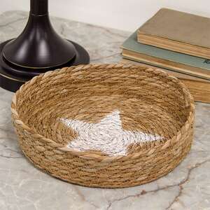 Natural Jute Candle Tray w/Star HAC2416