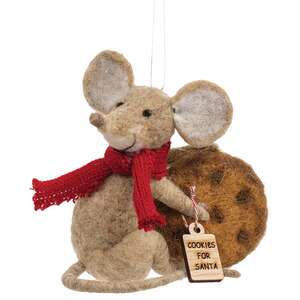 Cookies for Santa Christmas Mouse Felted Ornament