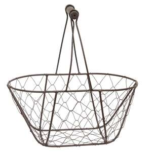 Wire Oval Basket with Swing Handle #QX19192