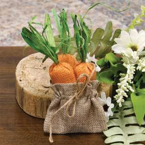 Fabric Carrot in Burlap Bag, 3/Set RJAE4001